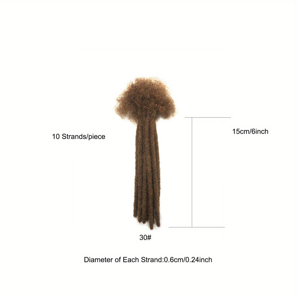 Unisex Multicoloured Dreadlock Braids Hair Pieces Human Hair Crochet Hair Extensions 6 14Inch 10 Strands Pack Diameter 0 0 24Inch