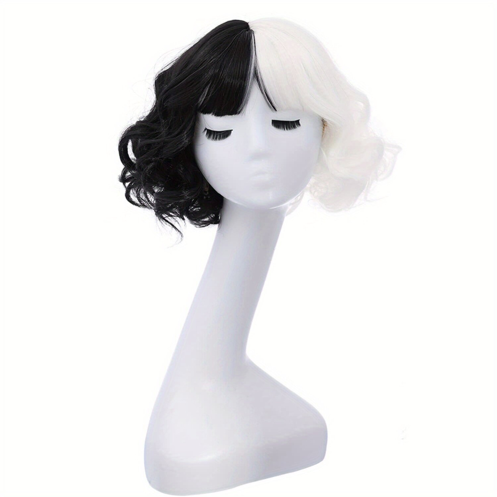 Unisex Multicoloured Costume Wigs Princess Wig Short Curly Bob Wig Synthetic Wig Anime Cosplay Wig For Halloween Cosplay Party