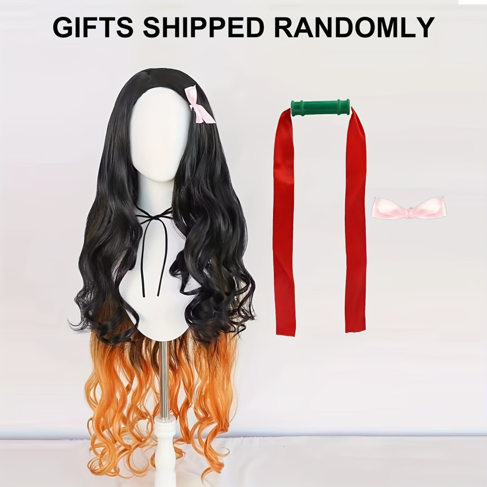 Costume Wigs Two Tone Gemini Hair Long Curly Synthetic Wig Beginners Friendly Heat Resistant For Halloween Cosplay Party
