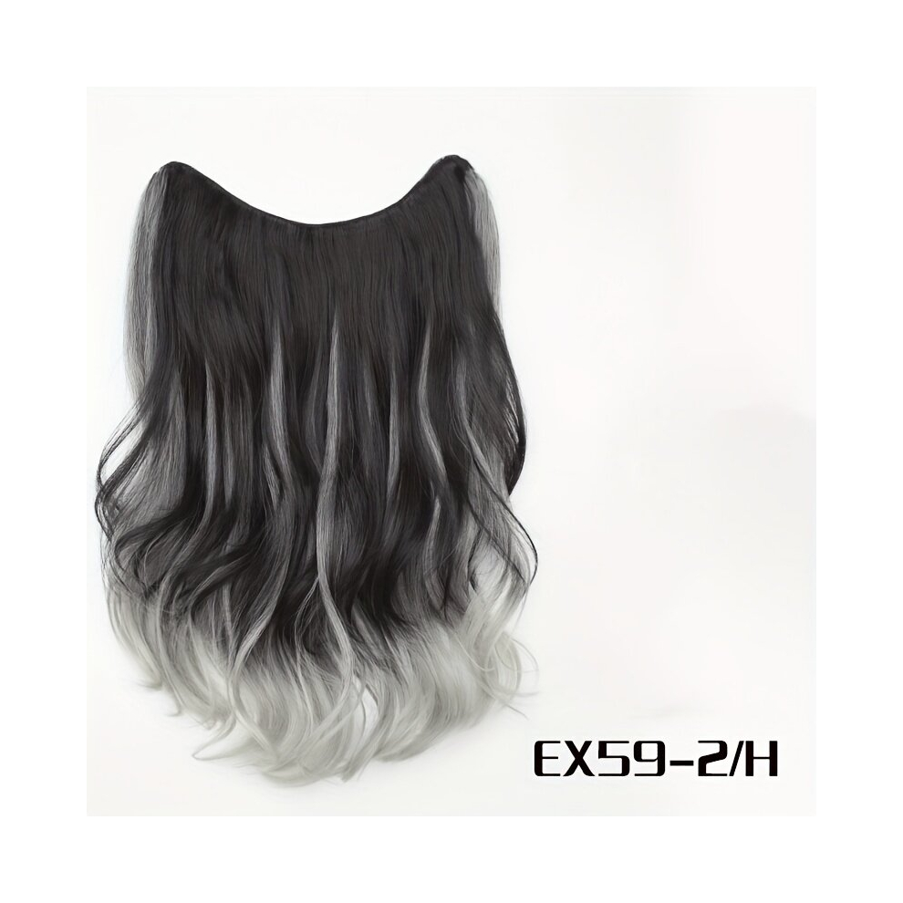 Ombre Long Wavy Hair Pieces Synthetic Clip In Hair Extensions Natural Looking For Daily Use