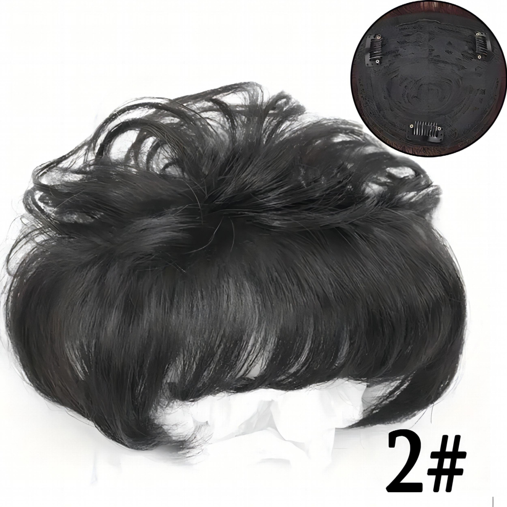 3 Clips In Curly Hair Topper With Bangs Seamless Hair Topper Clip In Hair Piece Synthetic Natural Invisible Hair Replacement To Cover Hair