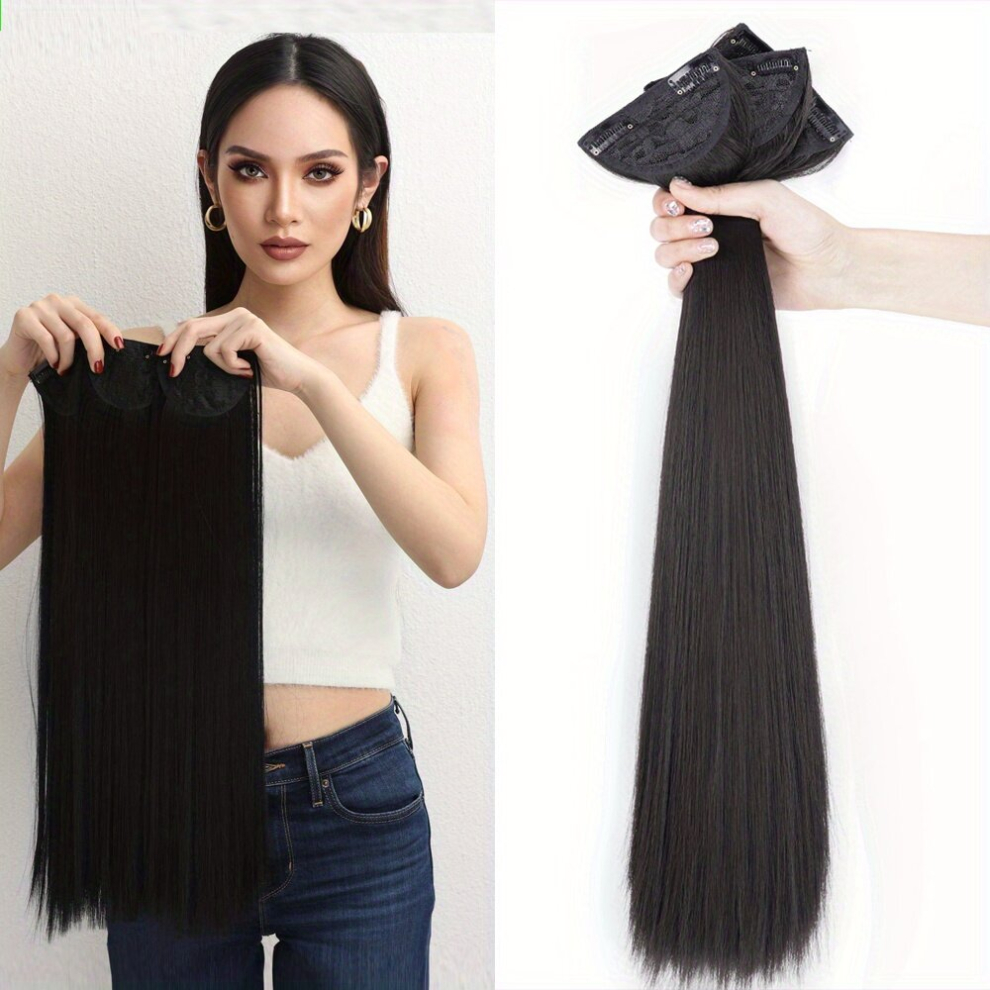 45 72 Cm Straight Long Hair Clip In Synthetic Hair Extensions Cosplay Hairpiece For Women Girls Daily Use Wig 3 Pcs