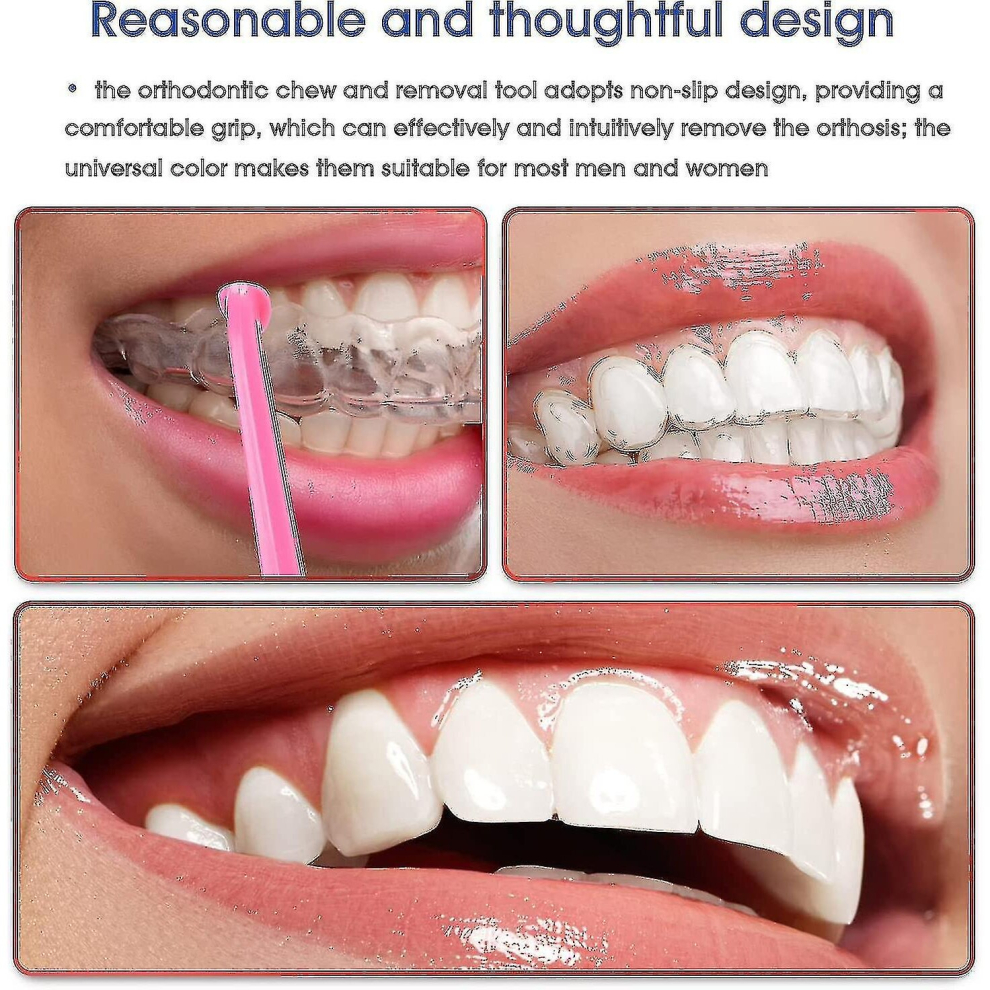 White/Yellow/Pink Aligner Removal Tool For Invisible Braces, Invisible Teeth Retainer Removal Tool Kit, Aligner Oral Braces, Extractor Orthodontic Bracket Remova