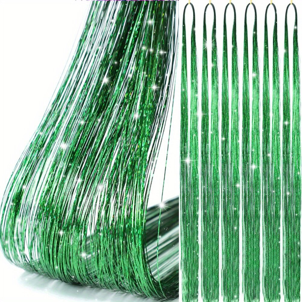 6PCS Hair Tinsel Kit 121 92 Cm Tinsel Hair Extensions Fairy Hair Tinsel Kit Heat Resistant Sparkling Shinny Glitter Tensile Hair Extensions For Women