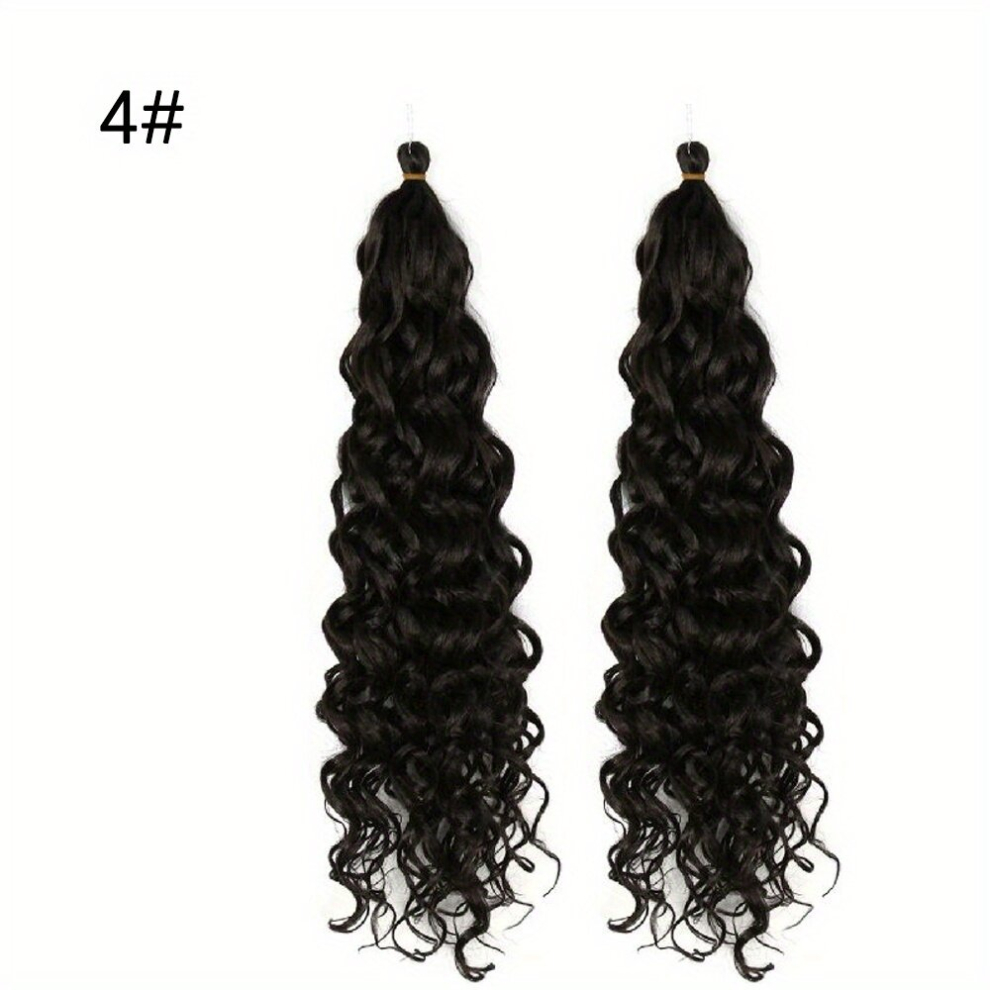 Unisex Brown Ocean Wave Hair Curly Braiding Hair Extensions 50 8 Cm Hawaii Crochet Hair Synthetic Curly Crochet Hair Extensions For Women Girls