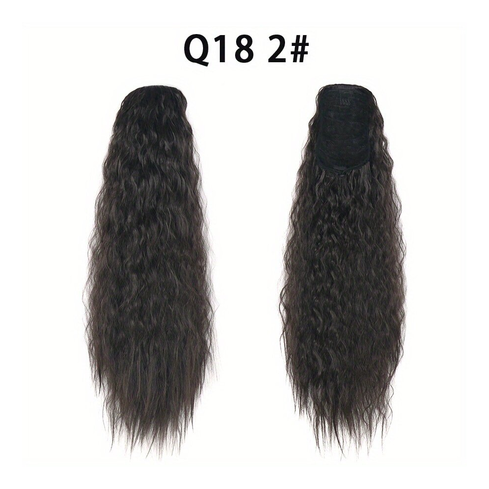 55 88 Cm Long Corn Wave Ponytail Extensions Drawstring Synthetic Hairpiece Natural Looking Ponytail Extenisons For Women Girls