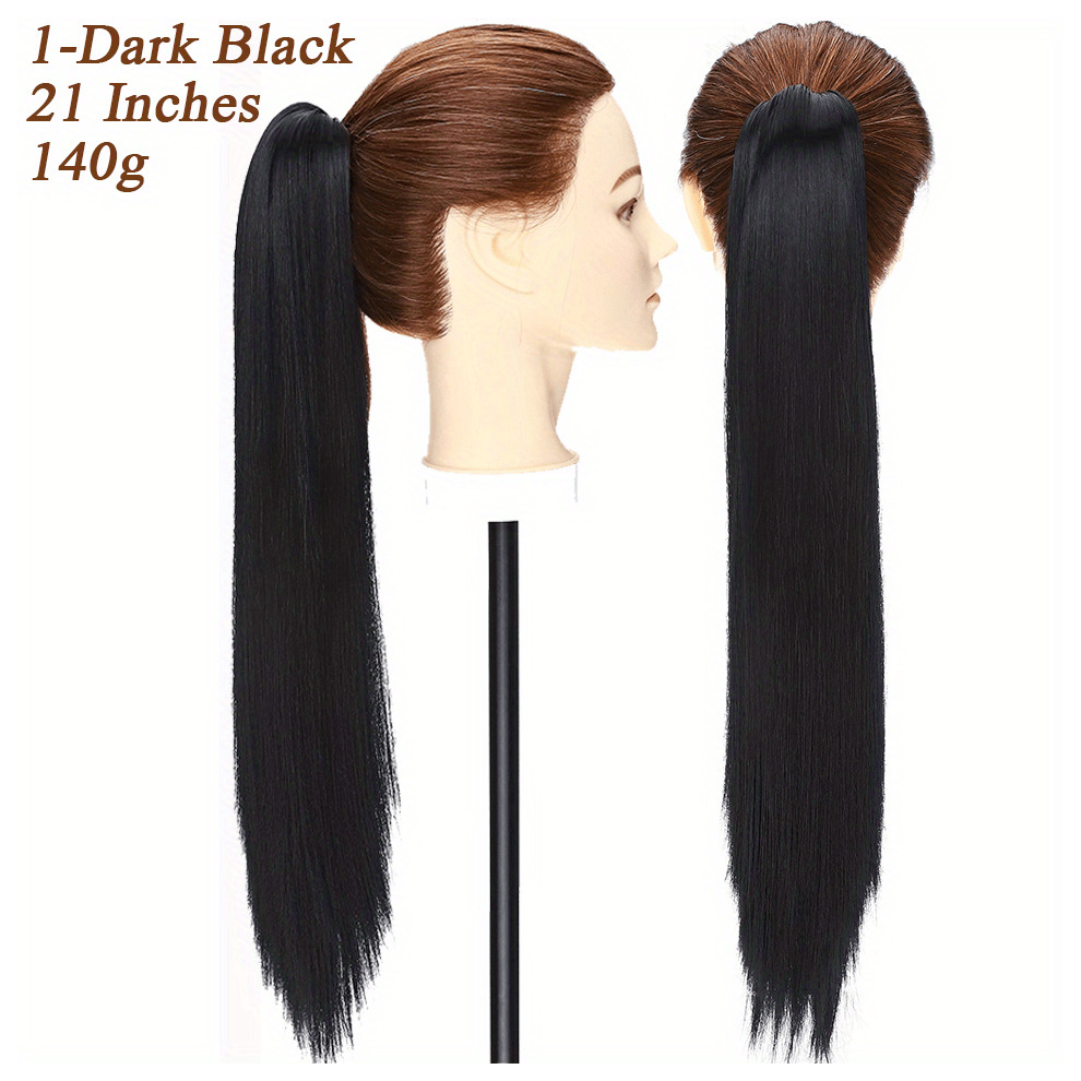 Synthetic 55 88 Cm Claw Clip On Ponytail Extesnions Long Straight Ponytail Hair Extensions Synthetic Pony Tail Hairpiece For Women Girls