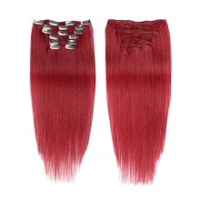 Clip In Hair Extensions Real Human Hair 14 18 Inch 7pcs Real Hair Extension Clip Burgundy Wine Red Long Full Head Soft Natural Extension 70g