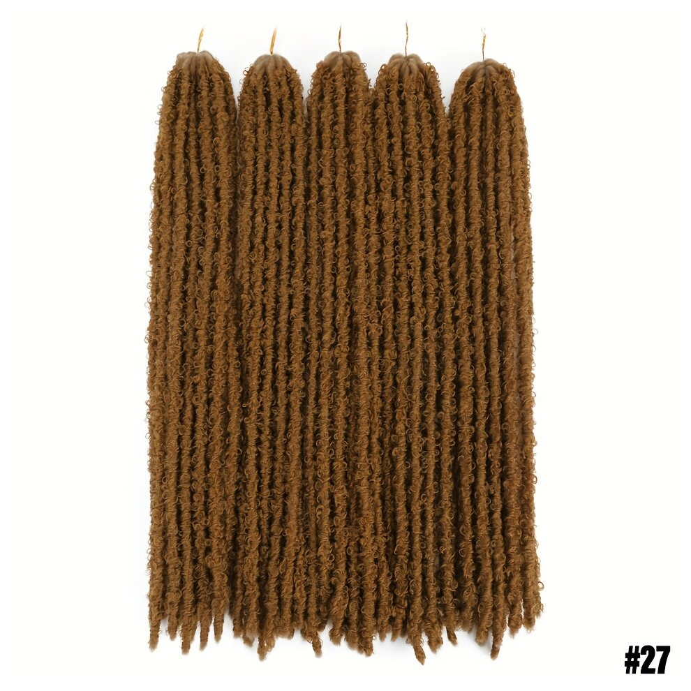 10 Strands Per Pack 24 Inch Butterfly Locs Crochet Hair Extensions Synthetic For African Women Curly Braid Strand Afro Woman Soft Curl Braiding Female