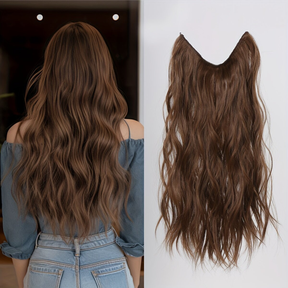 2clips Long Wavy Hair Pieces Synthetic Fishing Line Hair Extensions Natural Looking For Daily Use 55