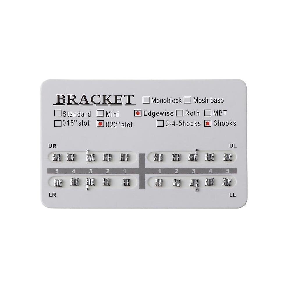 New 20pcs Orthodontic Dental 022" Slot 3 Hooks Edgewise Metal Brackets Braces