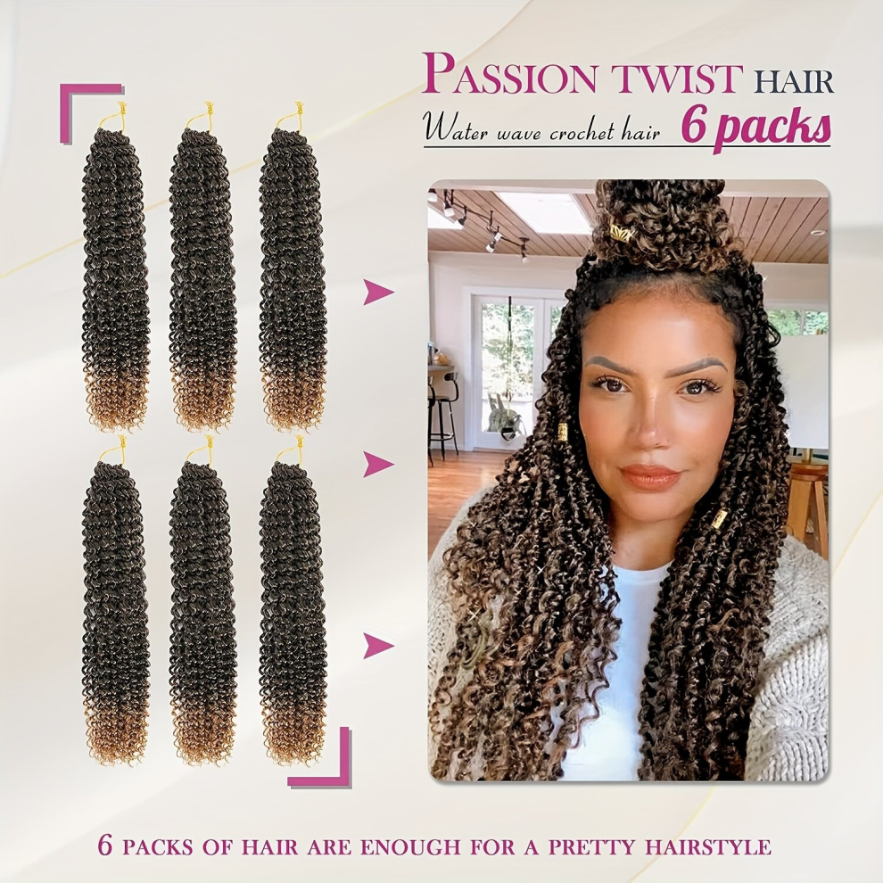 Unisex Multicoloured 18Inch 6Pack Dream Like Passion Twist Hair Extensions Crochet Curly Locs Braids Extensions For Women Synthetic Braiding Hair Extensions 1Pack 45