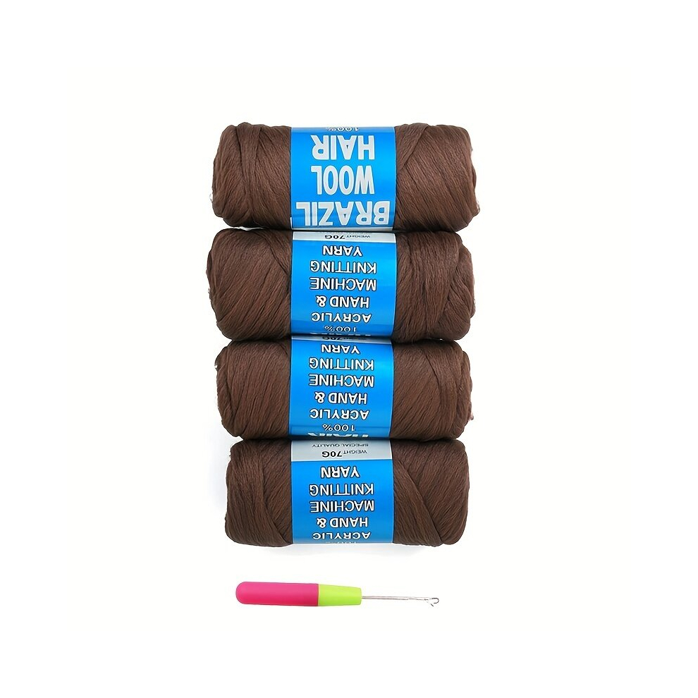 4 Roll Natural Synthetic Hair Acrylic Yarn For African Crochet Hair Jumbo Braids Senegalese Twisting Knitting Hair Braids 70G Roll