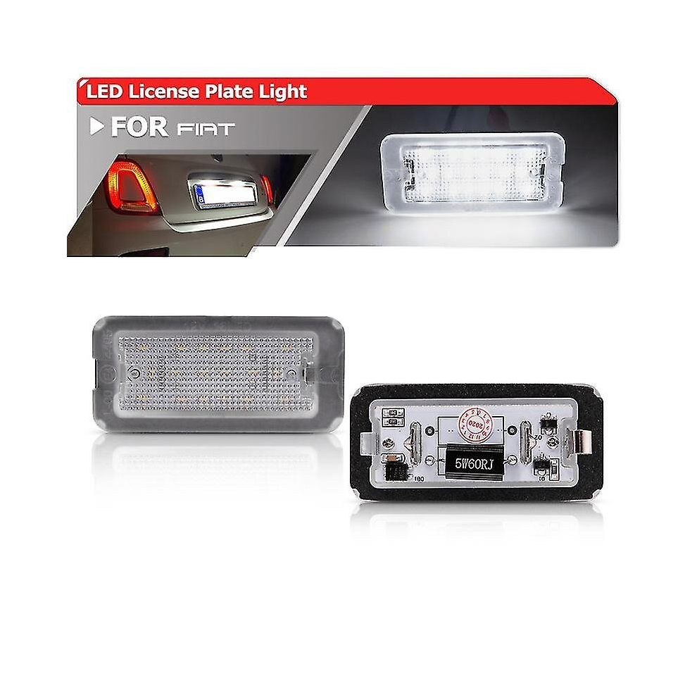 2X Fits For Fiat 500 / Abarth 500 2007-2020 Canbus Xenon Led Number License Plate Lights Oem 51800482 White 9317312058607
