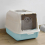 Living And Home Large Hooded Top Entry Cat Litter Box with Scoop 2