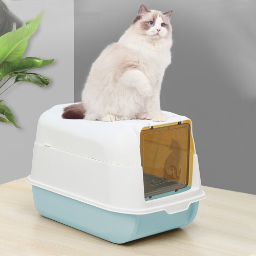 Living And Home Large Hooded Top Entry Cat Litter Box with Scoop 2