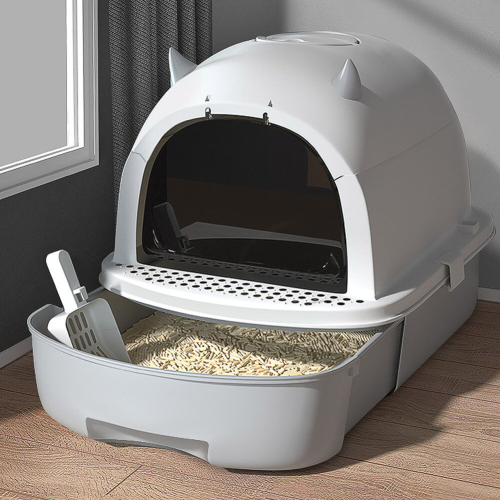 Living And Home Little Devil Design Enclosed Cat Litter Box