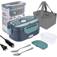 Electric Lunch Box Food Heater, 3 In 1 60w High-power Portable Microwave For Car And Home - 12v 24v /110v, Leak Proof, 1.5l Removable 304 Stainless St