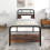 Costway (198 x 92 cm, Rustic) Single Bed Frame Metal Platform Bed w/ Headboard 9