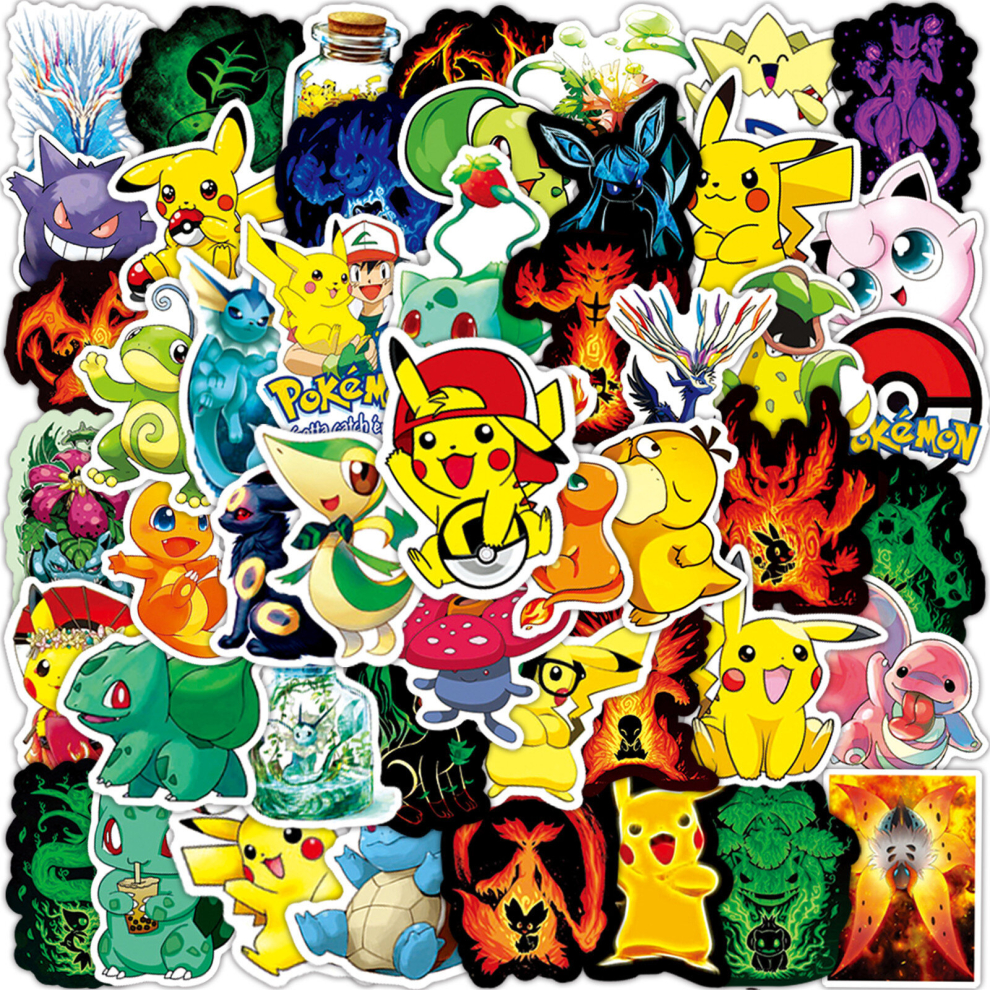 50 Pokemon Pikachu Stickers Laptop Home Wall Window Luggage Stickers