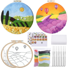 Wool Needle Felt Set Needle Felting Kit Felt Painting Kit With Wool Roving, Frame, Foam Pad, Felt Cloth Felt Needles, And Instructions, Needle Felt St