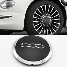 Fiat 500 Alloy Wheel Centre Cap Black And Chrome Silver 133mm