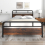 Costway (208 x 152 cm, Rustic) King Bed Frame Metal Platform Bed w/ Headboard 8