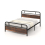 Costway (208 x 152 cm, Rustic) King Bed Frame Metal Platform Bed w/ Headboard 1