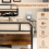 Costway (208 x 152 cm, Rustic) King Bed Frame Metal Platform Bed w/ Headboard 3