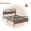 Costway (208 x 152 cm, Rustic) King Bed Frame Metal Platform Bed w/ Headboard 2