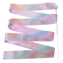 2m Flashing Star Gym Ribbons Dance Ribbon Rhythmic Art Ballet Streamer Twirling Rod Rainbow Stick