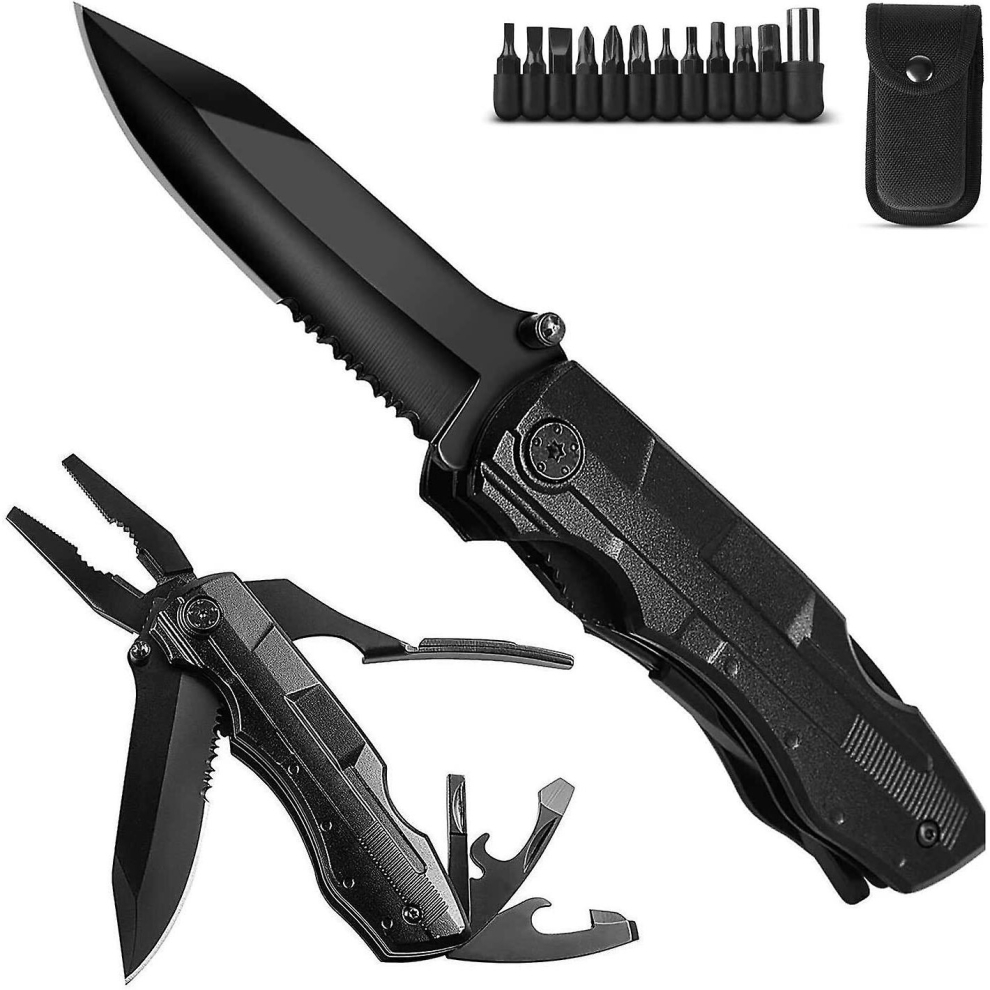 5 In 1 Multifunction Knife, Pocket Multifunction Pliers Folding Knife With Can Opener, Screwdriver For Outdoor Activities, Camping, Hiking (failsafe