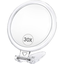 Magnifying Mirror,30x Hand Mirror With Handle,travel Magnifying Mirror With Double-sided 1x/30x Magnification,5 In Handheld Magnifying Mirror,foldable