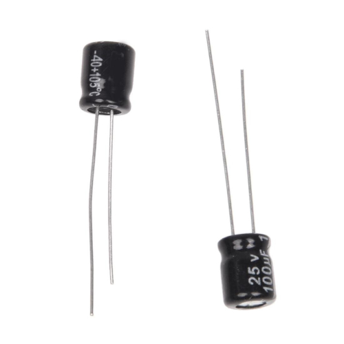 100 Pcs 25v 100uf 105c Lead Electrolytic Capacitors 2