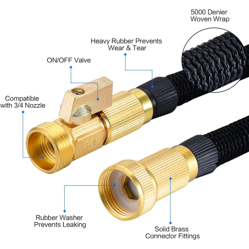 Garden Hose 150ft 45m Strongest Double Latex Inner Tube Prevent Leaking