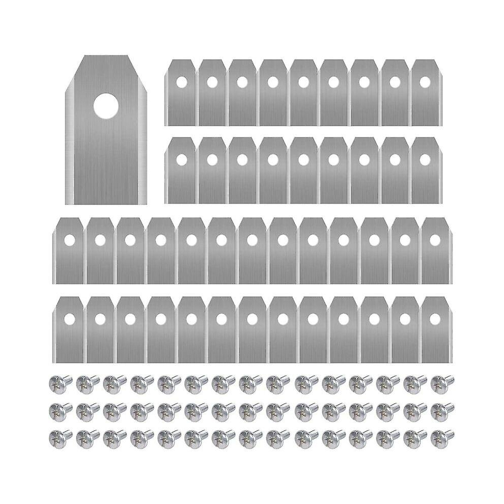 45 X Titanium Knife Blades For All Husqvarn/Automower/ Yardforce/Gardena Robotic Mowers(3G-0.75Mm) With 45 Screws, Replacement Blades For Models 105,3 Silver