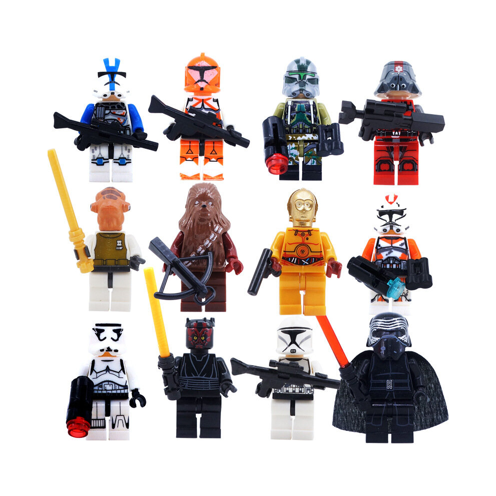 (12pcs/set MOC Minifigure) Star Wars Minifigure Model Building Block Figure Toy Kids Toy Gift