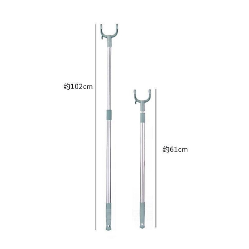 Generic Retractable Clothes Pole Telescoping Long Reach Sticks Adjustable Clothesline Pole With Hook Clothes Drying 1