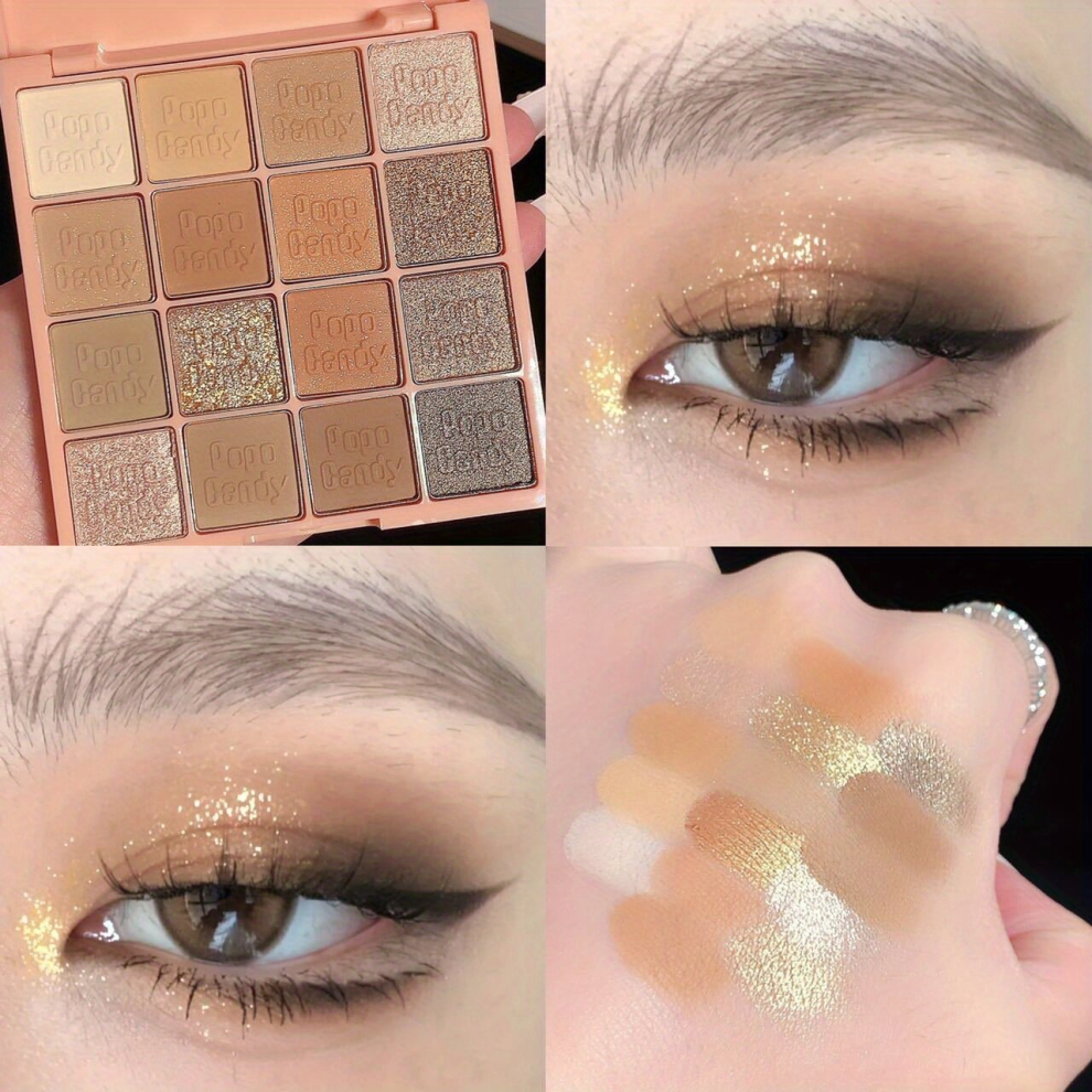 Multicoloured 16 Shades Neutral Eyeshadow Palette Highly Pigmented Creamy And Blendable Includes And Brown Colors