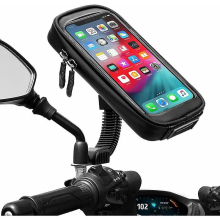 Waterproof Motorcycle Phone Holder 360 Rotation Motorcycle Scooter Smartphone Holder With Rain Cover Phone Holder For Motorcycle Rearview Mirror Up To