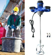 Concrete Cement Mixer Machine 220V 2600W Electric Agitator 6 Gears Adjustable Speed 1500RPM with M14 Stirring Anti Slip Handheld