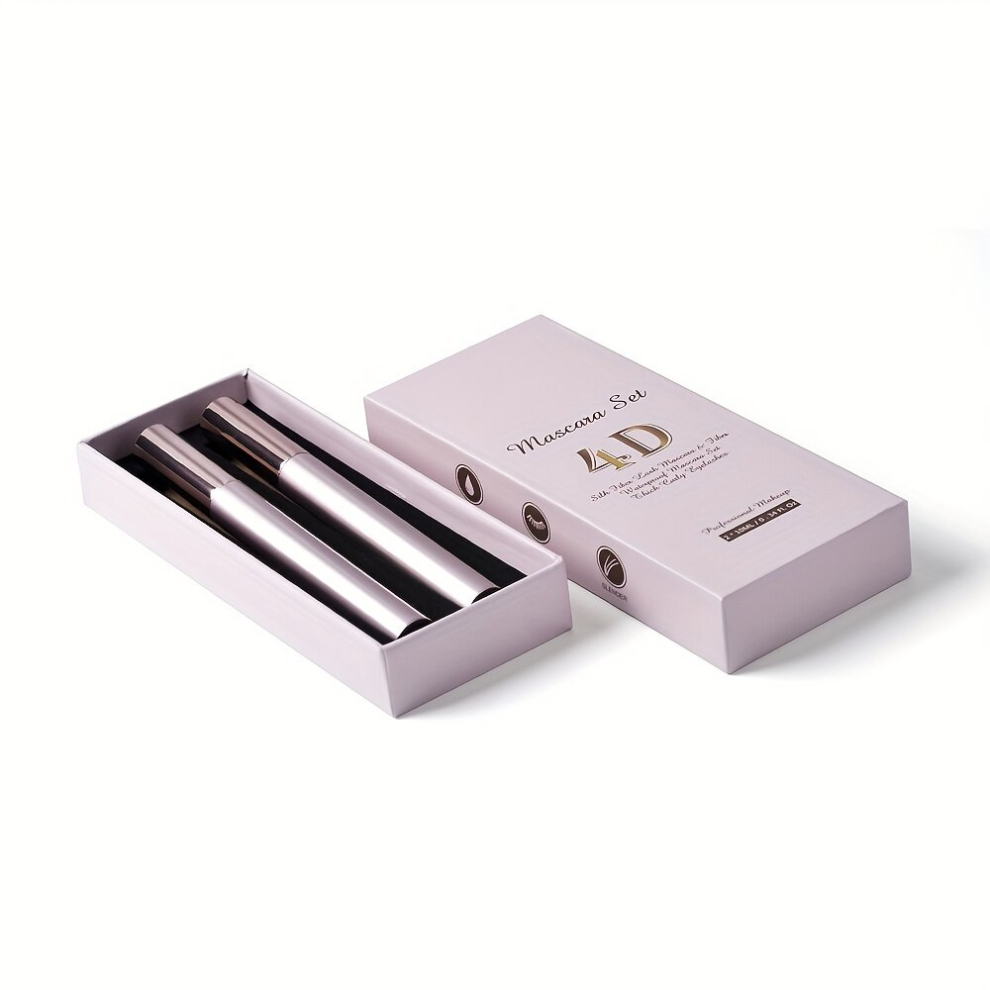 Thick And Slender Mascara Primer Set 4D Fiber Lashes Mascara Thick Curling Lashes Extension Makeup Tool