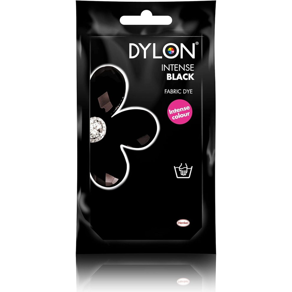 DYLON Hand Dye, Fabric Dye Sachet for Clothes, Soft Furnishings and Projects, 50 g - Intense Black