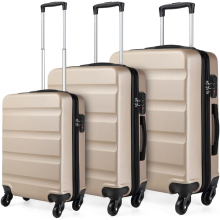 (19/24/28 Inch Set) 20/24/28'' Gold Color ABS Hard Shell Expandable Suitcase With TSA Lock