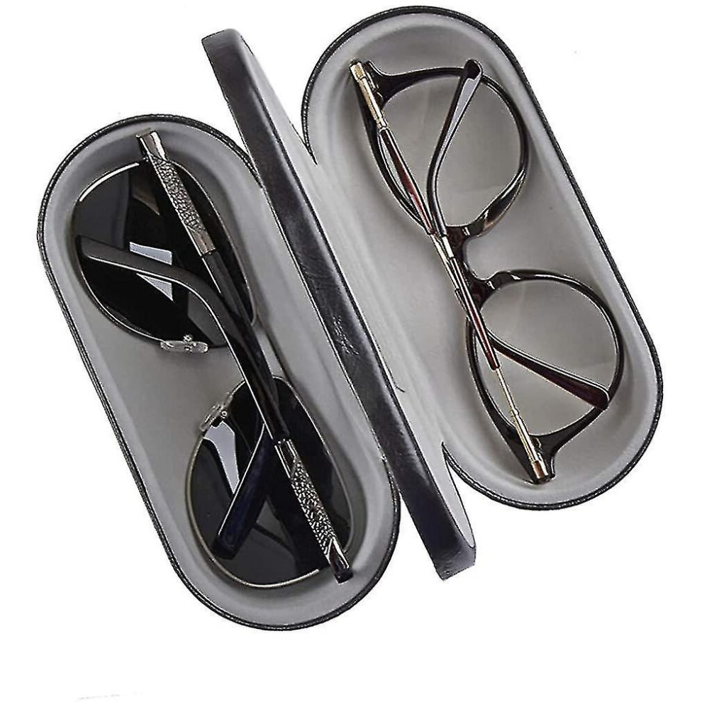 [2 In 1] Dual Glasses Case Hard Shell Eyeglass Case Protective For 2 Eyeglasses (not Suitable For Sunglasses)