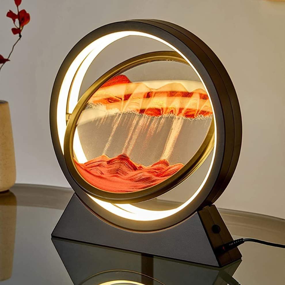 Oph-Store 3D Moving Sand Painting Quicksand Art Picture Hourglass Sandscape Lamp