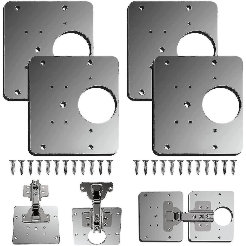 Hinge Repair Plate - Cabinet Hinge Repair Brackets, Kitchen Cupboard Door Hinge Repair Plate Kit 9379873098485