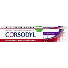 Corsodyl Ultra Clean Gum Care Toothpaste 75ml - Daily Fluoride, Stops Bleeding Gums, Removes Cause, Ultra Clean Feel | Code: Toothpaste for Gum Care