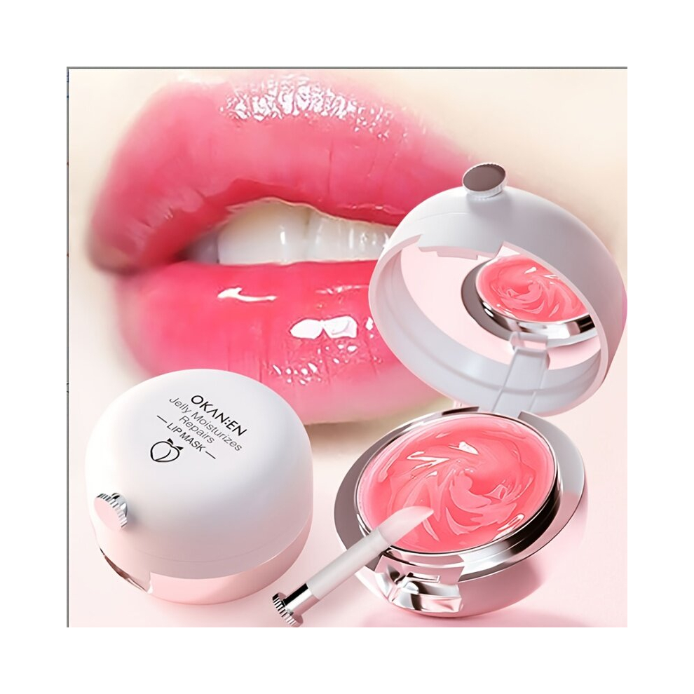 Colorless Lip Mask with Brush Replenishes Moisturizes and Desalinates Lip Lines Perfect for Daily Lip Care For Men and Women