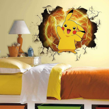 Anime Pokemon Removable Wall Stickers – Kawaii Nursery & Kids Room Decor, 10-15 Characters (jbw9499)